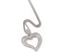 Load image into Gallery viewer, Hallow Baguette Heart Necklace
